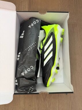 Men’s Adidas Copa Pure 3 Elite FG Soccer Cleats in Black, White & Neon Green